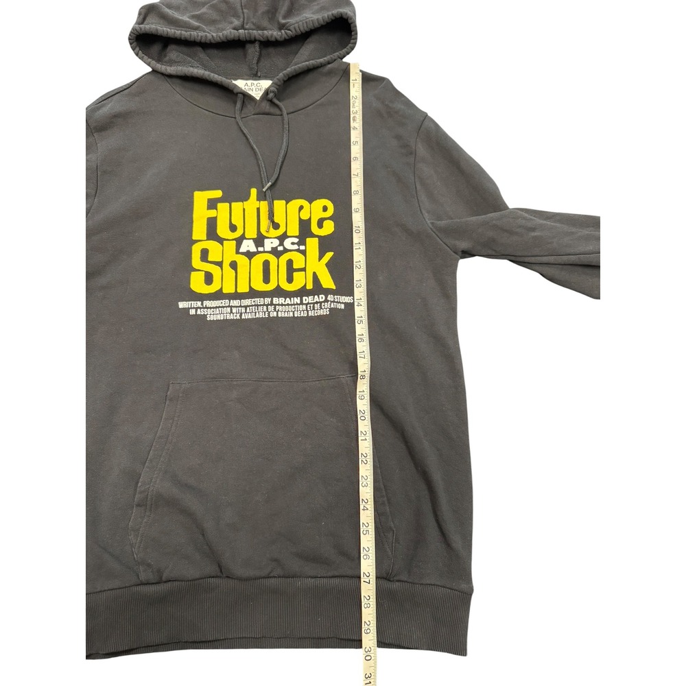 A.P.C. Brain Dead Hoodie Mens L Black Excellent Future Shock Graphic Sweatshirt - Picture 6 of 7